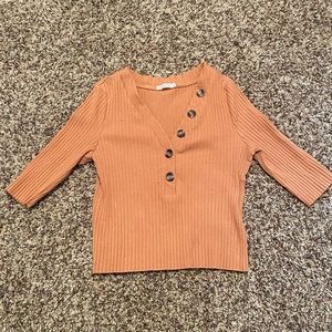 3/$15 Caramel colored crop top size Junior L